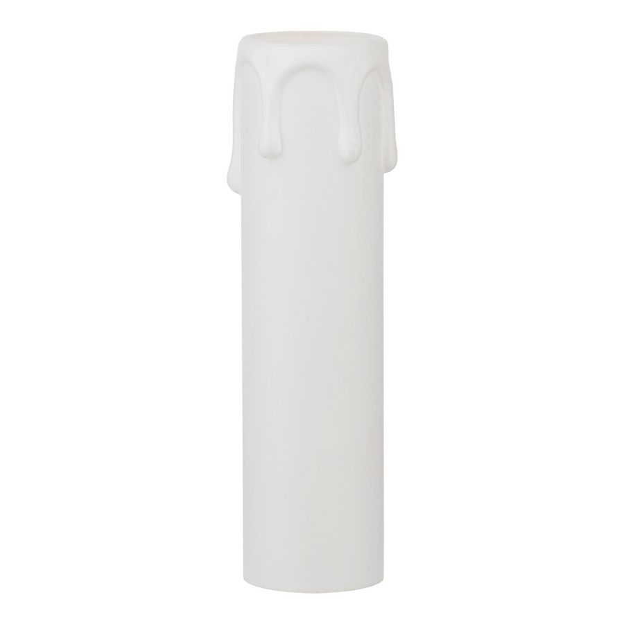 Kaarshuls E14 thermoplast met druppels 24x100mm wit
