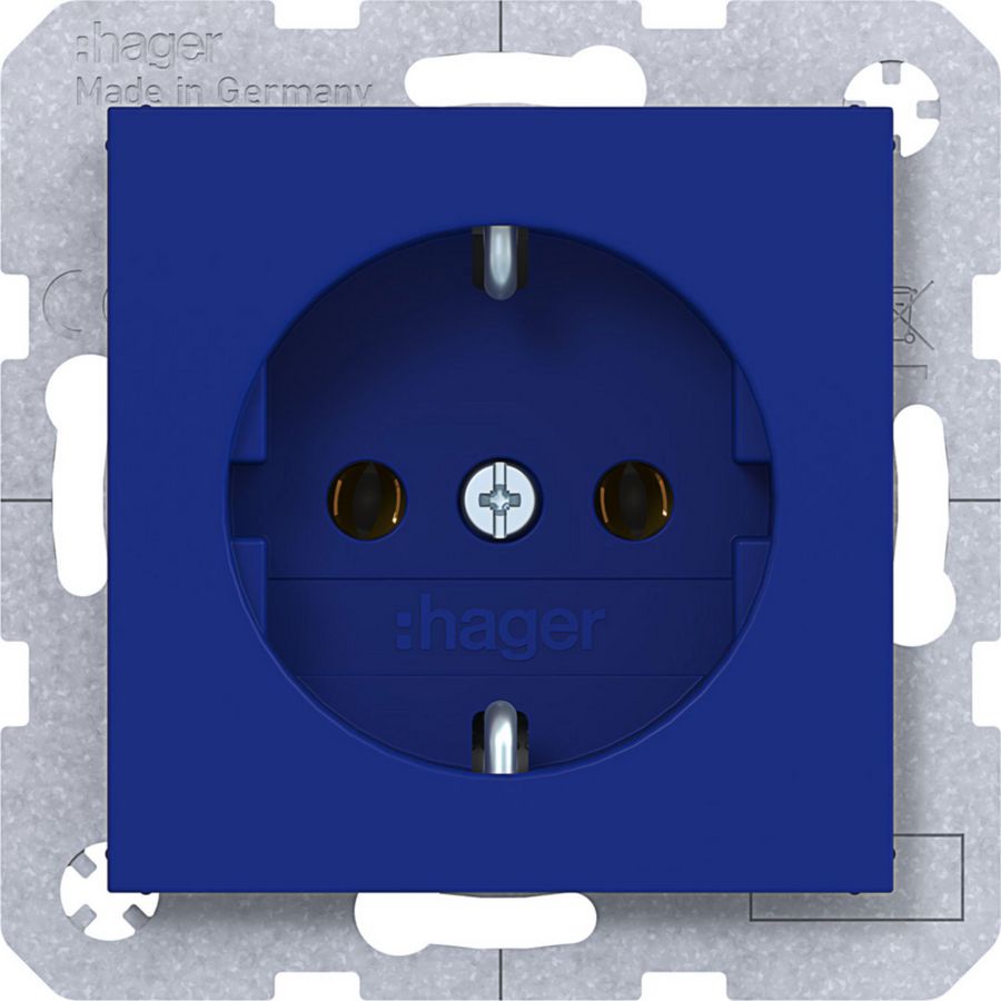 SCHUKO-wandcontactdoos steekklemmen A.x/C.x cobalt mat