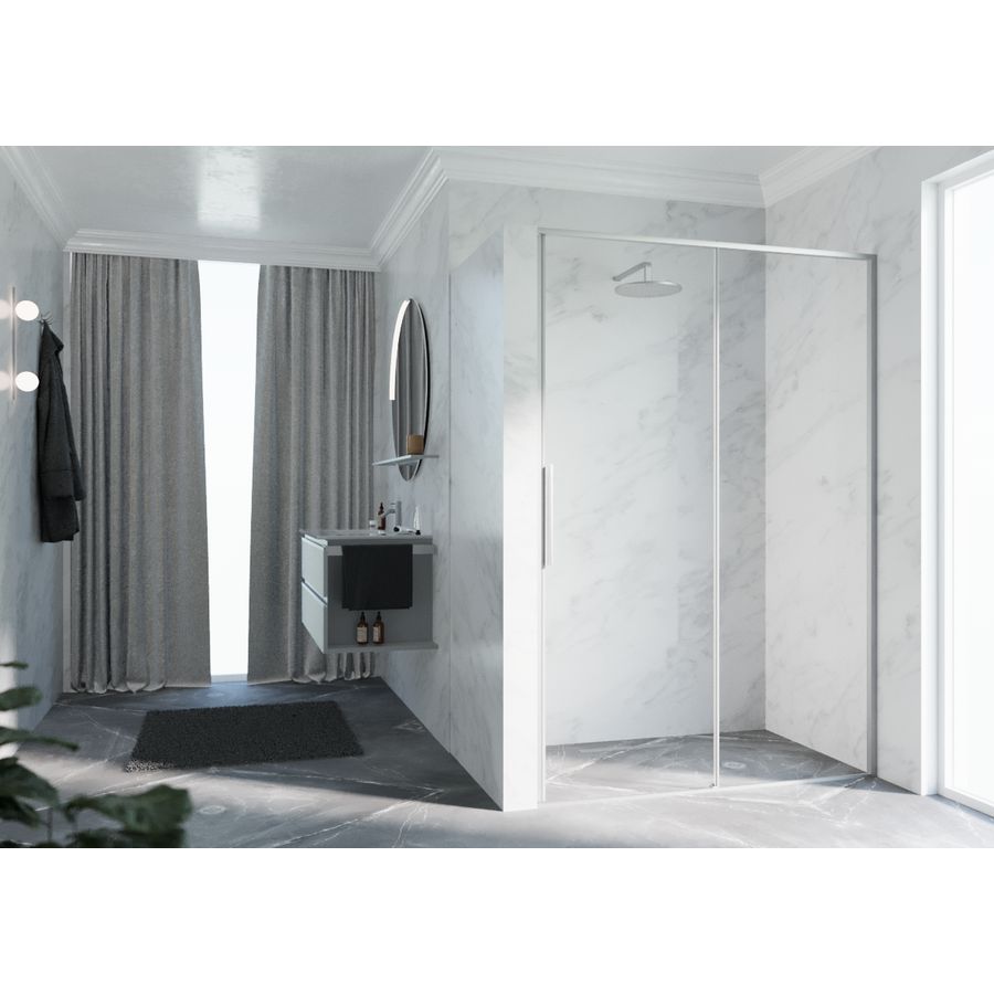 Schuifdeur in nis RIGA 2P rechts 1190-1220x2000mm helder glas profiel matchroom