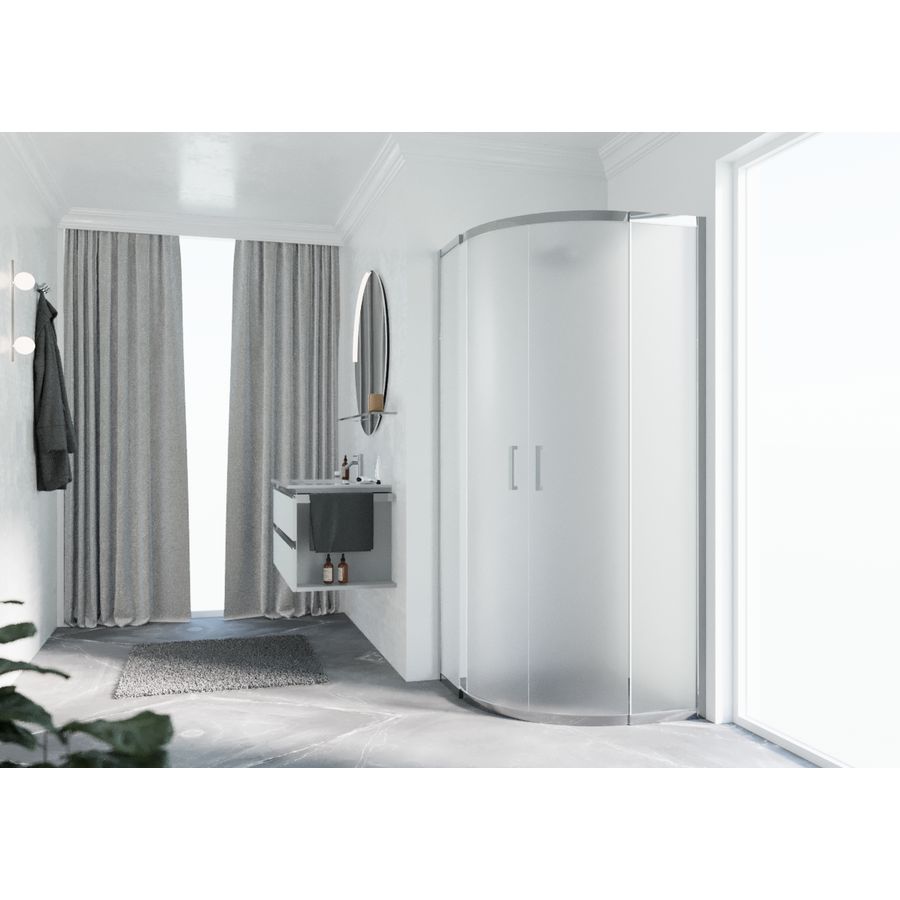 Douchecabine Zeph 2.0 R 100 Verst. 98,5-101,5cm Satin Glas chroom