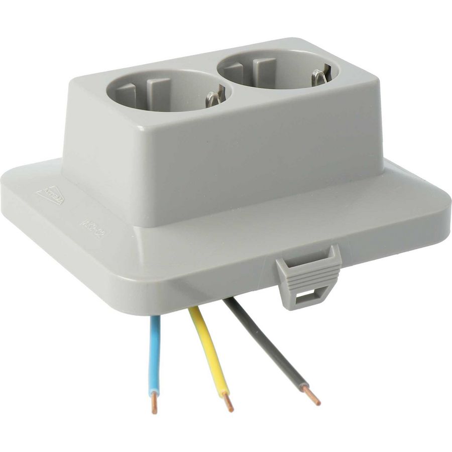 Deksel tweevoudige contactdoos AK2-C2 grijs