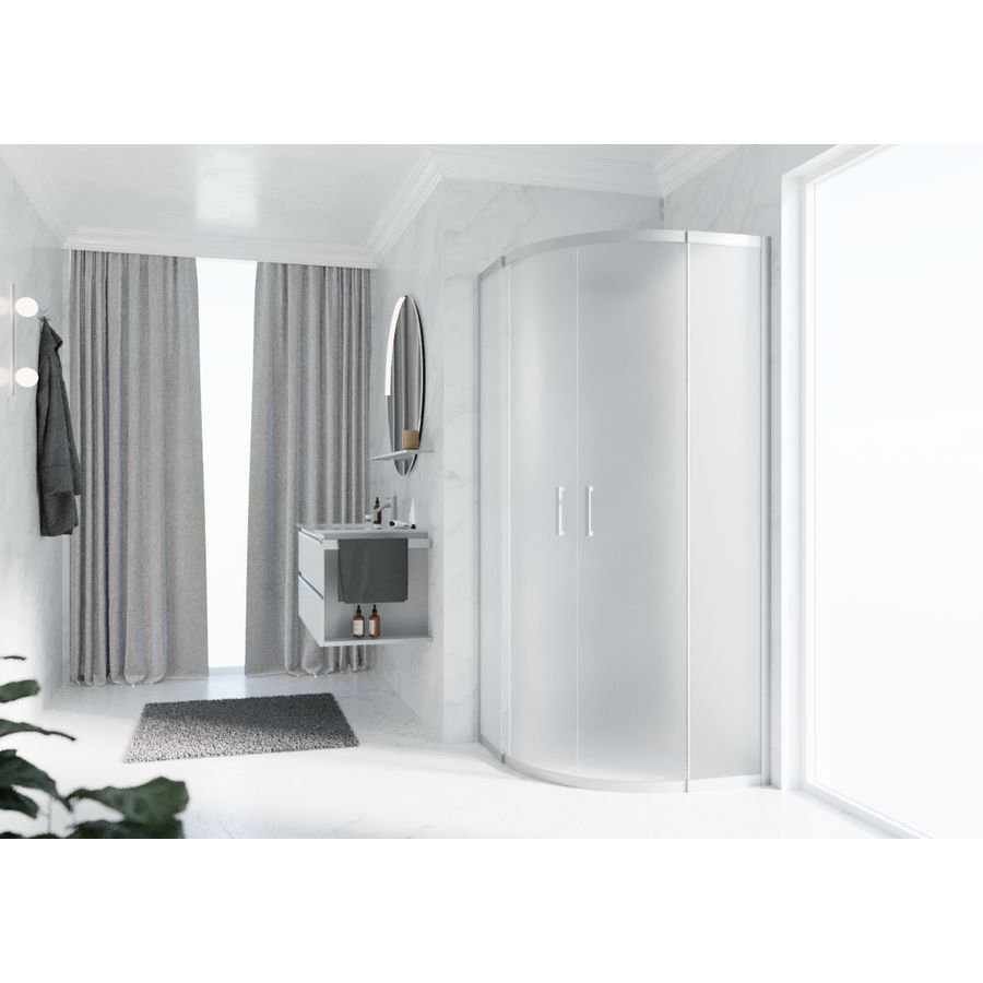 Cab. Zeph 2.0 R 100 Verst. 98,5-101,5cm Satin Glas MatChr.