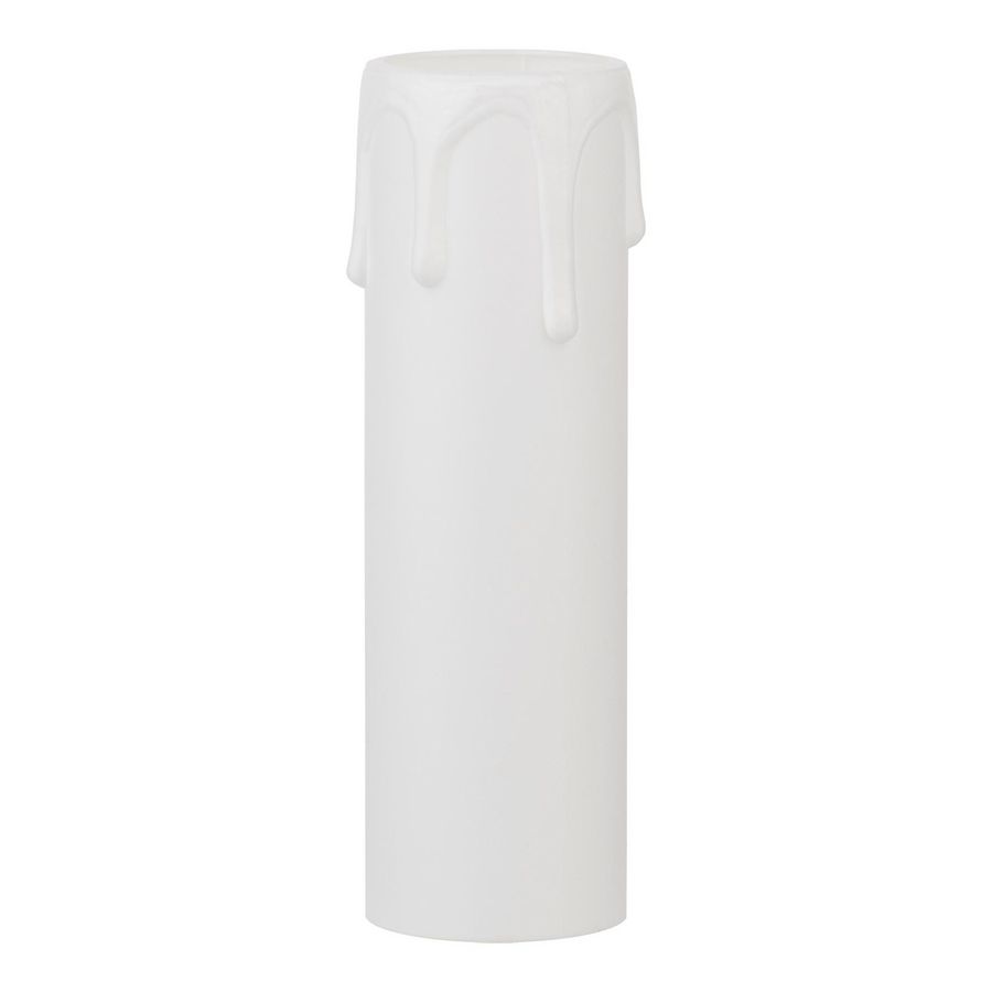 Kaarshuls E14 thermoplast met druppels 24x85mm wit