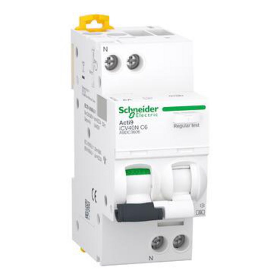 Aardlekautomaat 1-polig + Nul 6A C-Karakteristiek 6000A Acti9 iCV40N