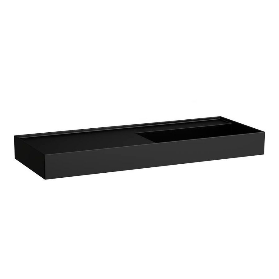 Wastafel afleg links met verborgen afvoer Zwart mat H8133337161121