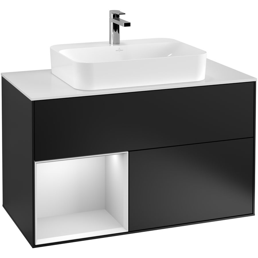 Wastafelonderkast Finion 1000x603x501mm Black Matt Lacquer G361MTPD