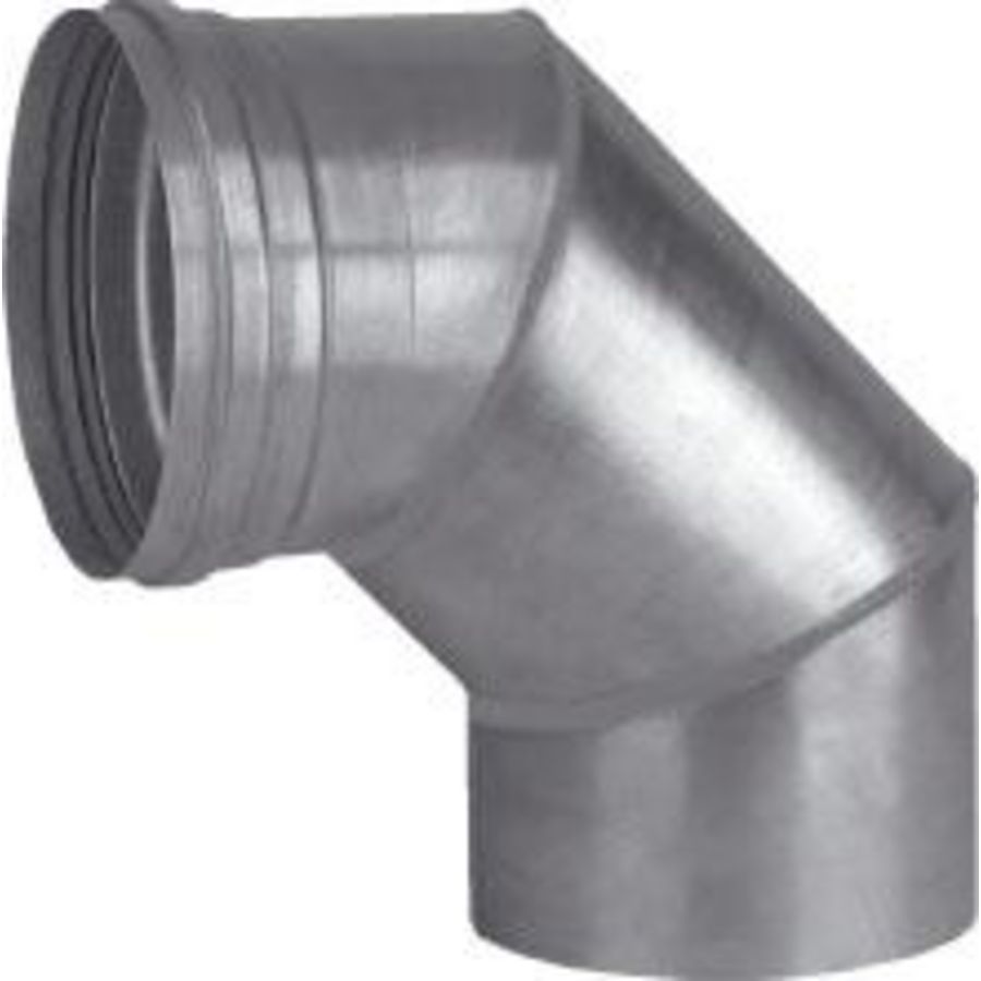 Rookgasbocht 90° Alu-Fix dikw. AL 130mm