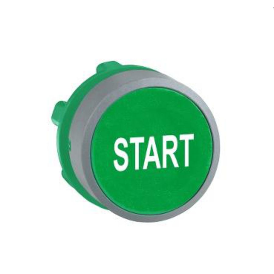 green flush pushbutton head white markedSTART" cp grey
