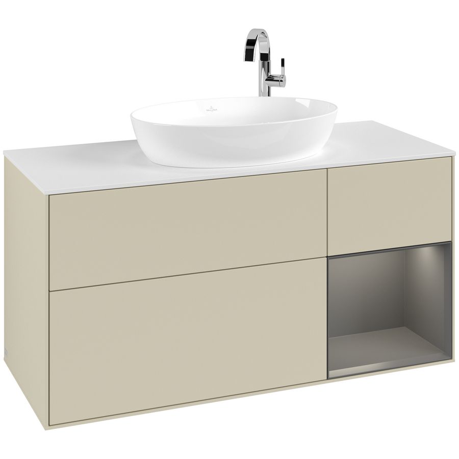 Wastafelonderkast Finion 1200x603x501mm S.Grey Matt Lacquer G951GKHJ