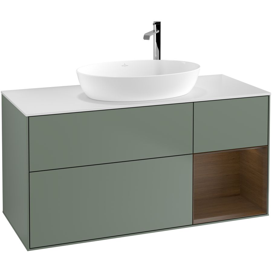 Wastafelonderkast Finion 1200x603x501mm Olive Matt Lacquer F951GNGM