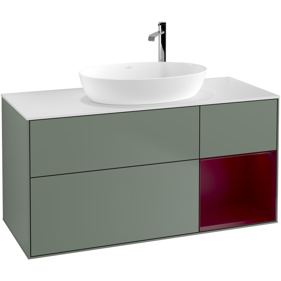 Wastafelonderkast Finion 1200x603x501mm Olive Matt Lacquer F951HBGM