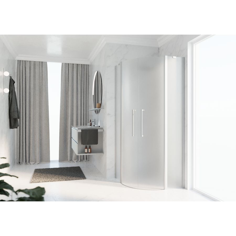Douchewand Young R2 kwartrond 775-795x2000mm satin matchr.