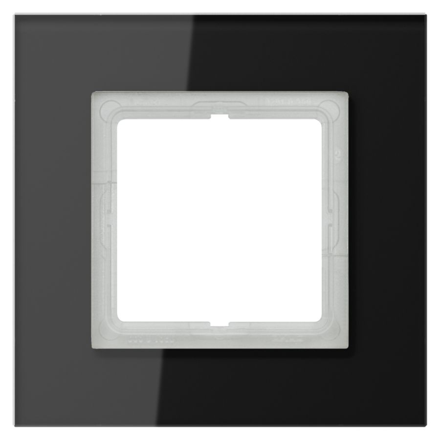 Afdekraam zwart glas 1-voudig LS-plus