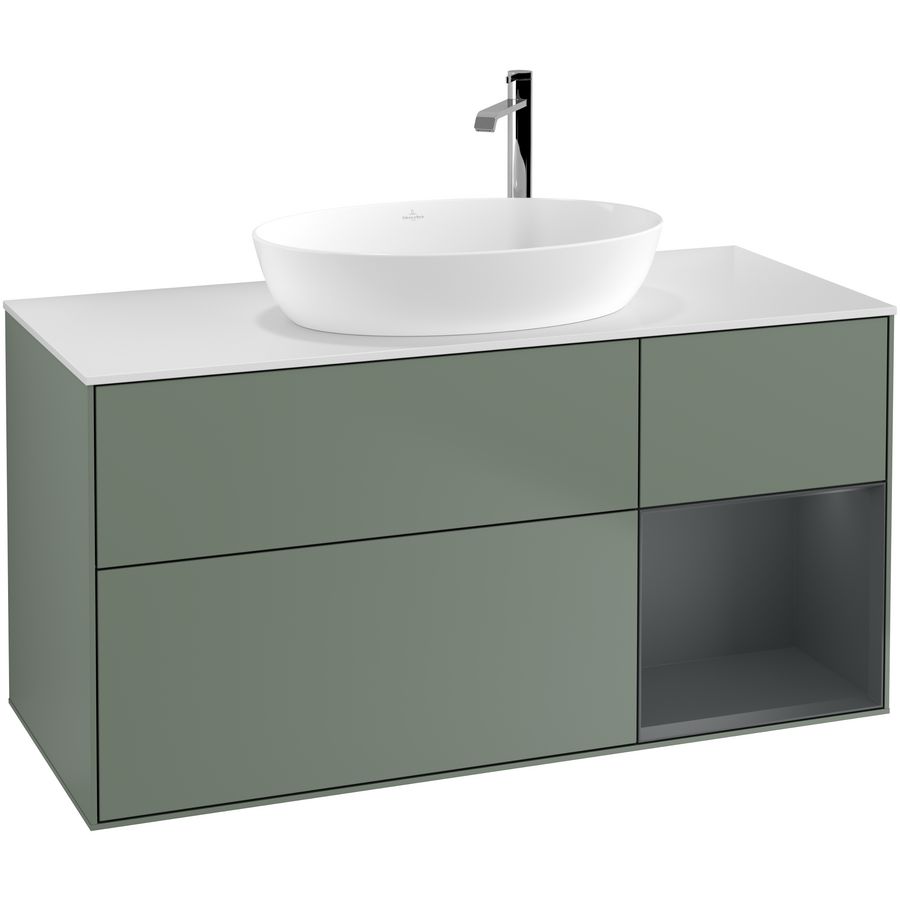 Wastafelonderkast Finion 1200x603x501mm Olive Matt Lacquer F951HGGM