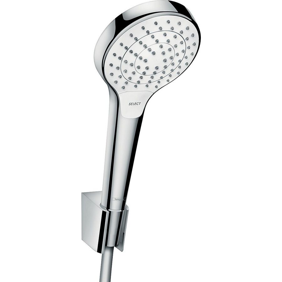 Badset Croma Select S Vario Porter 110mm 3 straalsoorten doucheslang 1250mm wit/chroom
