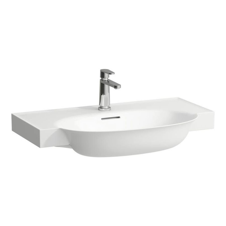 Wastafel Met Overloop Met Kraangat 80X48 lcc wit
