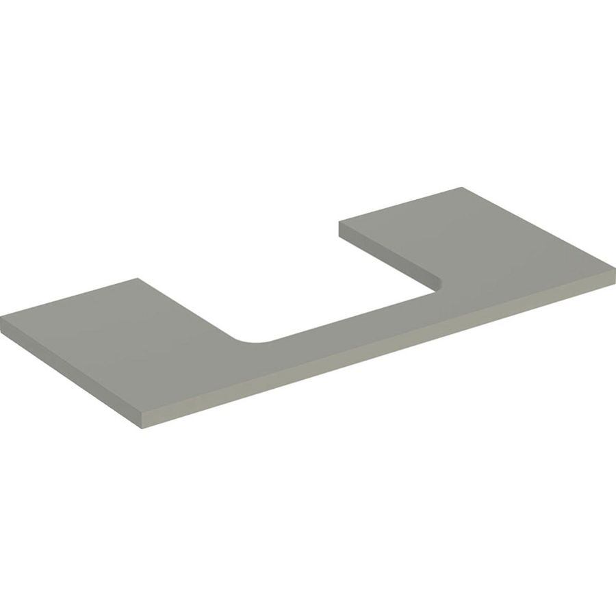Wastafelblad voor opzetwastafel 75cm greige mat uitsparing rechthoekig gecentreerd ONE