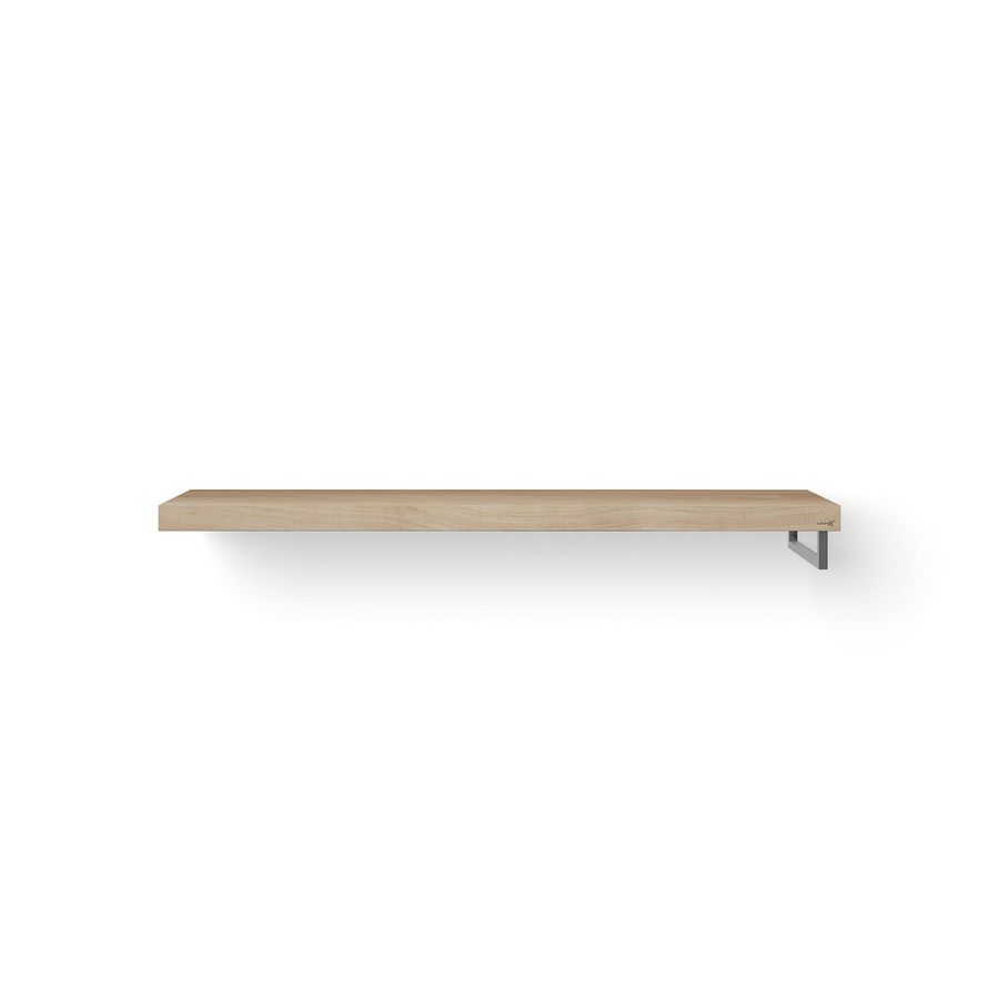 Wastafelblad Base Wood eiken 160cm RVS 1x handdoekbeugel RE.