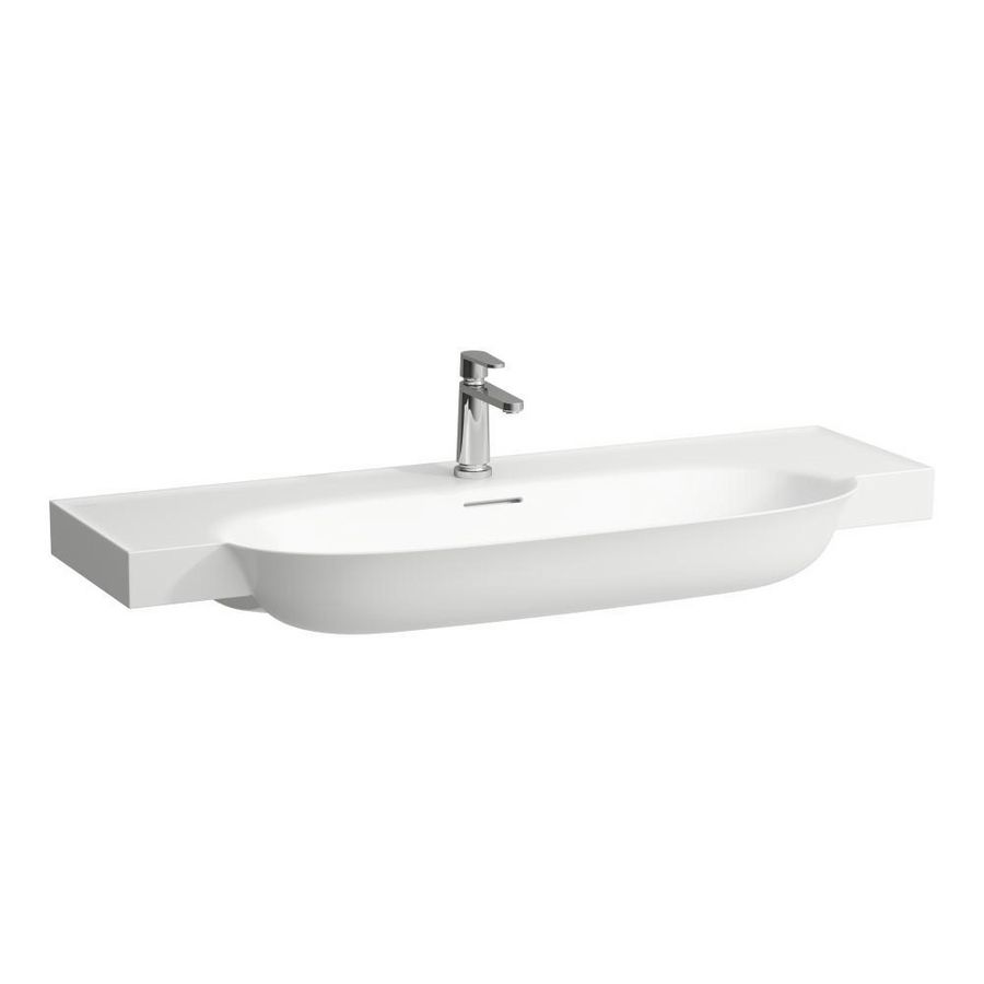 Wastafel Met Overloop Met Kraangat 120X48 lcc wit
