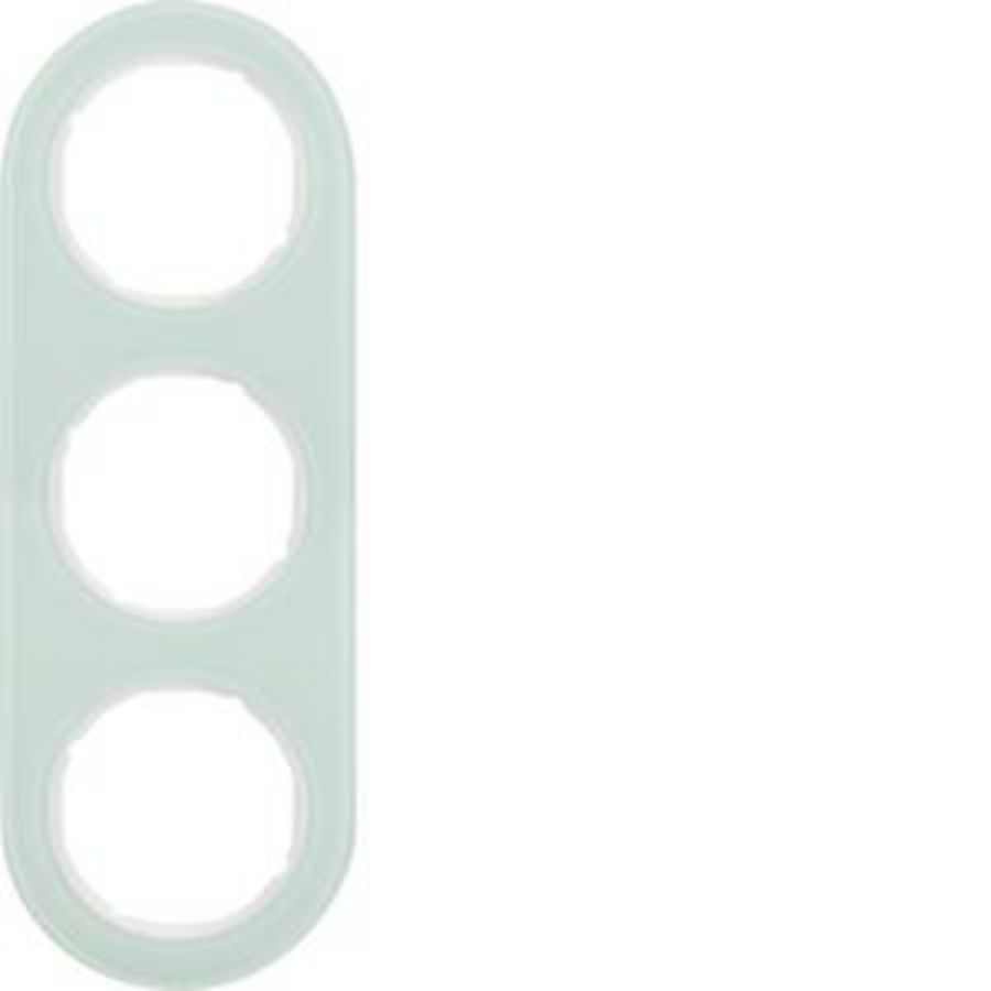 Afdekraam 3-v berker R.Classic Glas polarwit