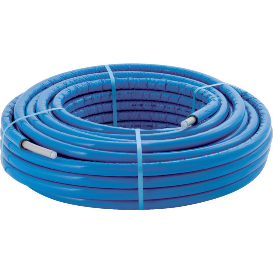 Rol a 50mtr. meerlagenbuis ML 16x2mm + 6mm isolatie blauw