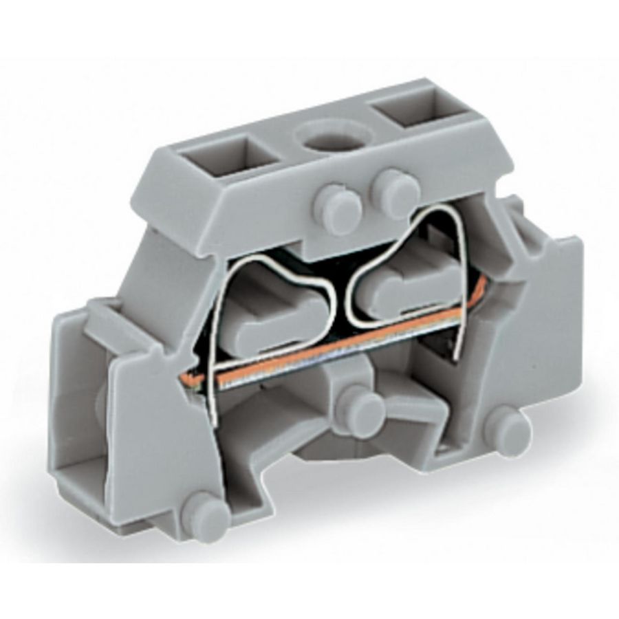 2-draads klem z. drukknop +bev.flens grijs 261-411 VVE=50