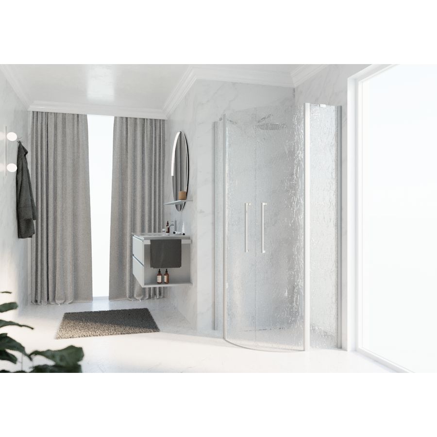 Douchewand Young R2 kwartrond 775-795x2000mm aqua matchroom