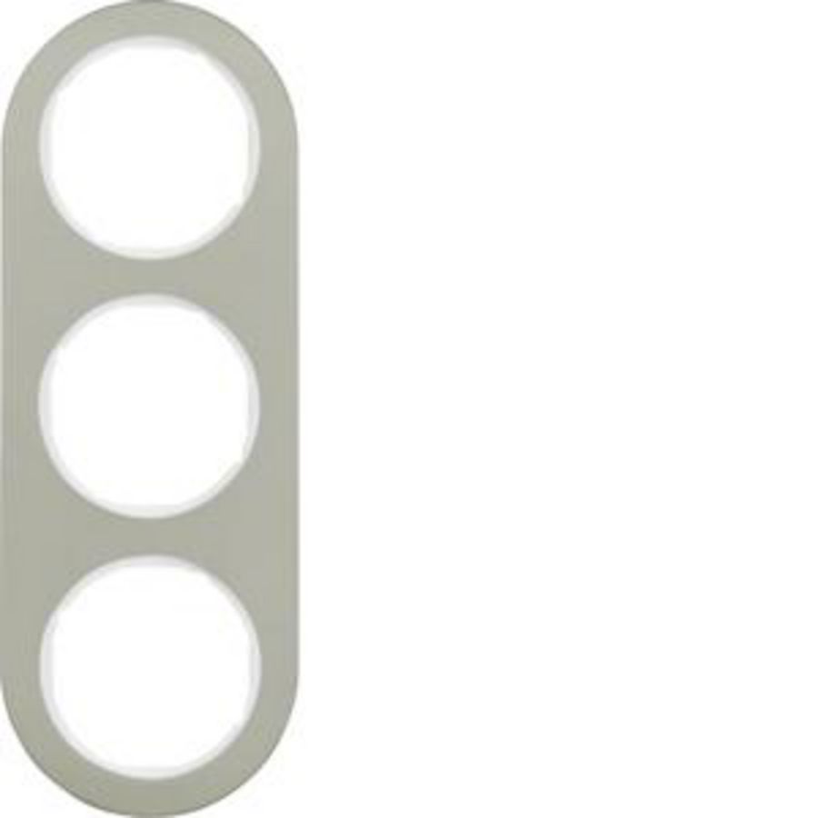 Afdekraam 3-v berker R.Classic edelstaal/polarwit