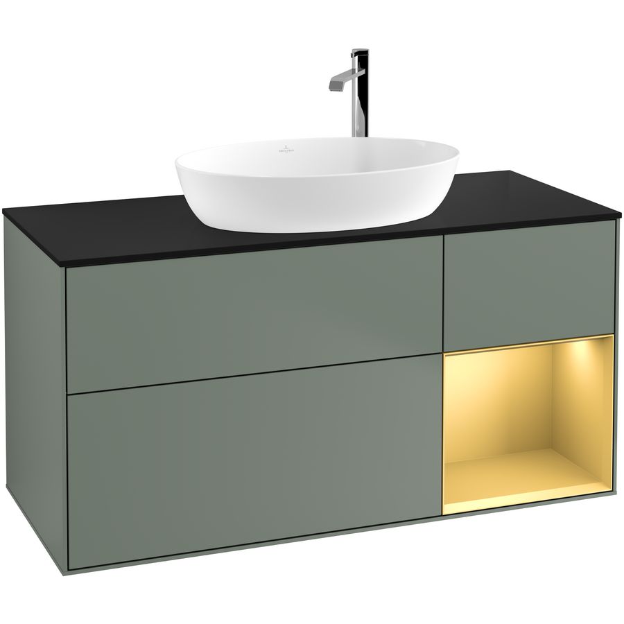 Wastafelonderkast Finion 1200x603x501mm Olive Matt Lacquer F952HFGM