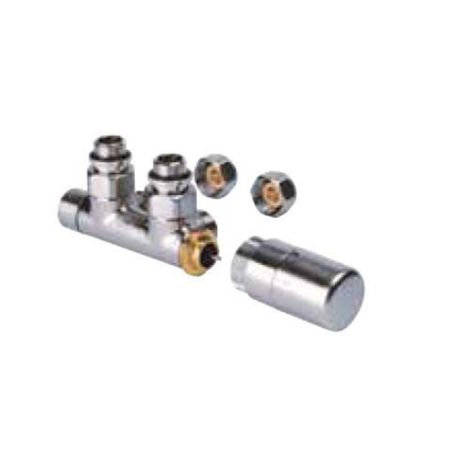 Set 48 Twin pinch pro wand 2-Pijps ps RVS look FE/CU 151