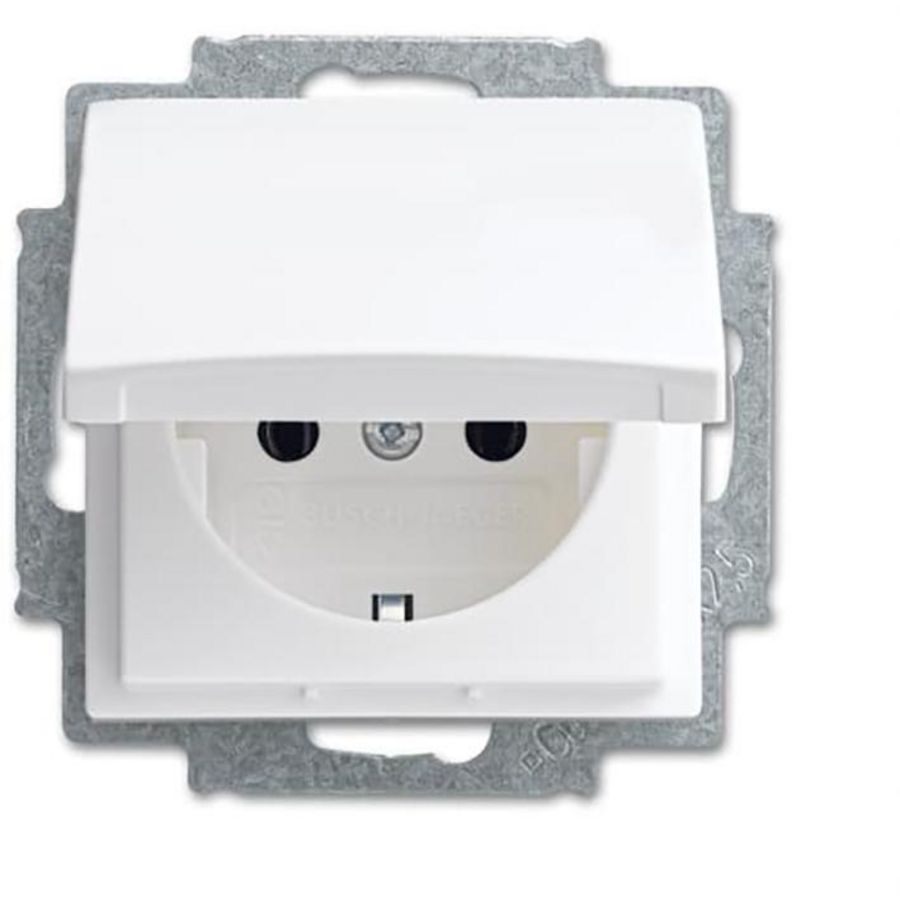 Wandcontactdoos randaarde Centraalplaat kd inbouw SI-B-alpin wit (20 EUKR-914)