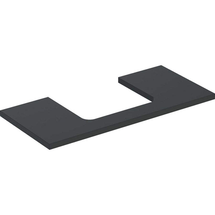 Wastafelblad voor opzetwastafel 75cm lava mat uitsparing rechthoekig gecentreerd ONE