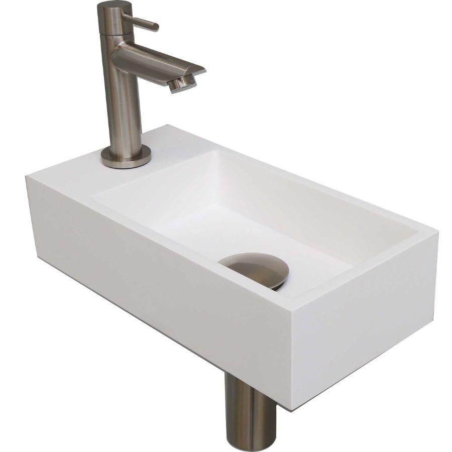 INK Versus Pack Polystone li Mat wit/brushed nickel 36x18