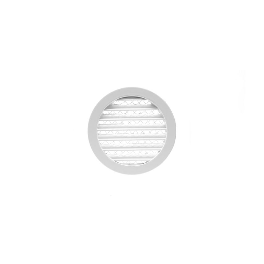 ALU schoepenrooster+grofmazig gaas Ø125mm wit