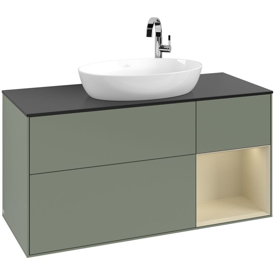 Wastafelonderkast Finion 1200x603x501mm Olive Matt Lacquer F952HJGM