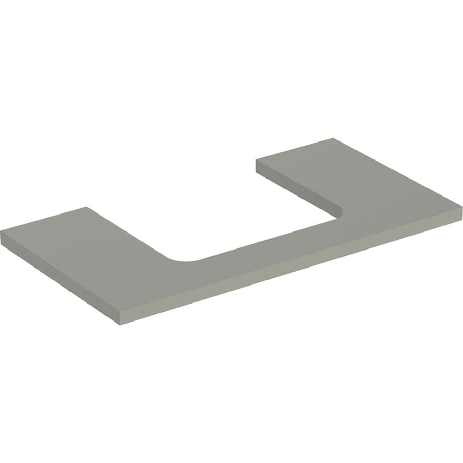 Wastafelblad voor opzetwastafel 75cm greige mat uitsparing rechthoekig gecentreerd ONE
