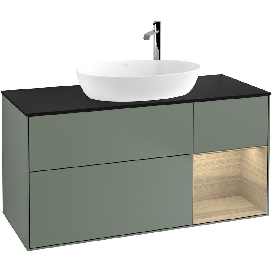 Wastafelonderkast Finion 1200x603x501mm Olive Matt Lacquer F952PCGM