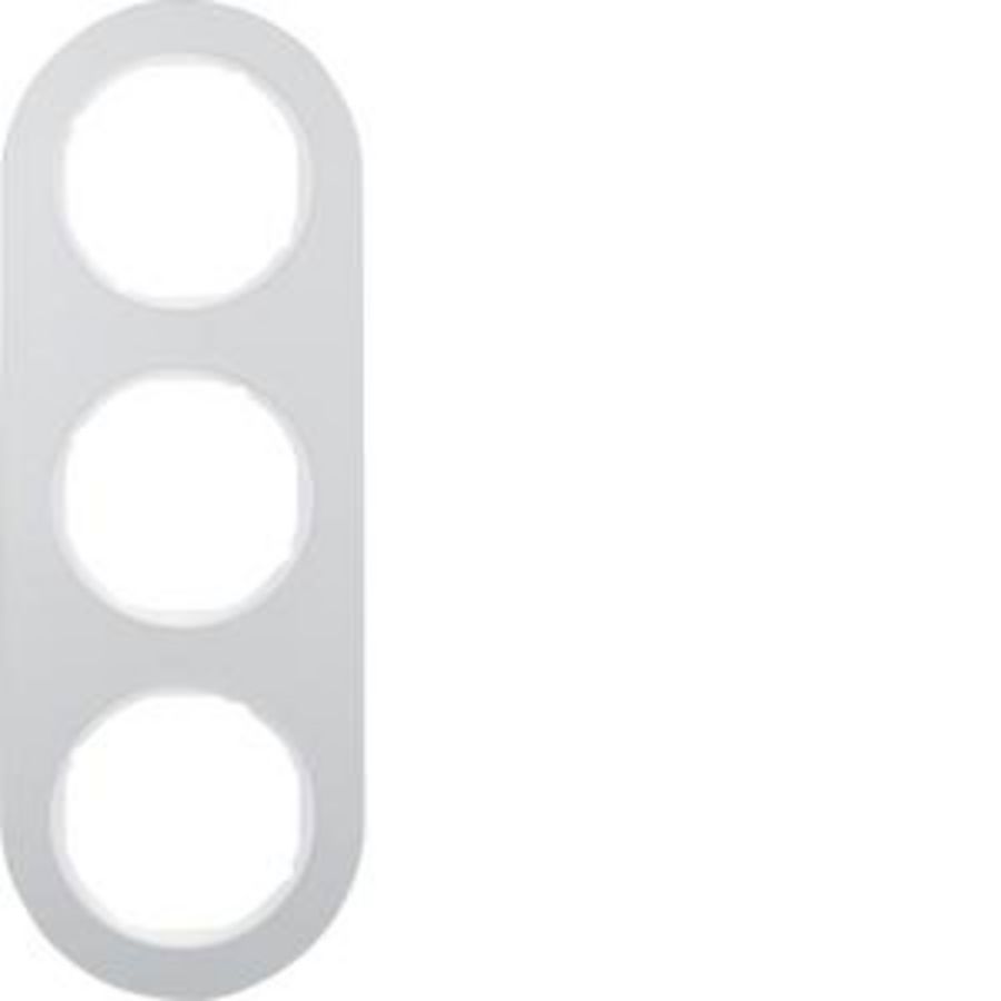 Afdekraam 3-v berker R.Classic aluminium/polarwit