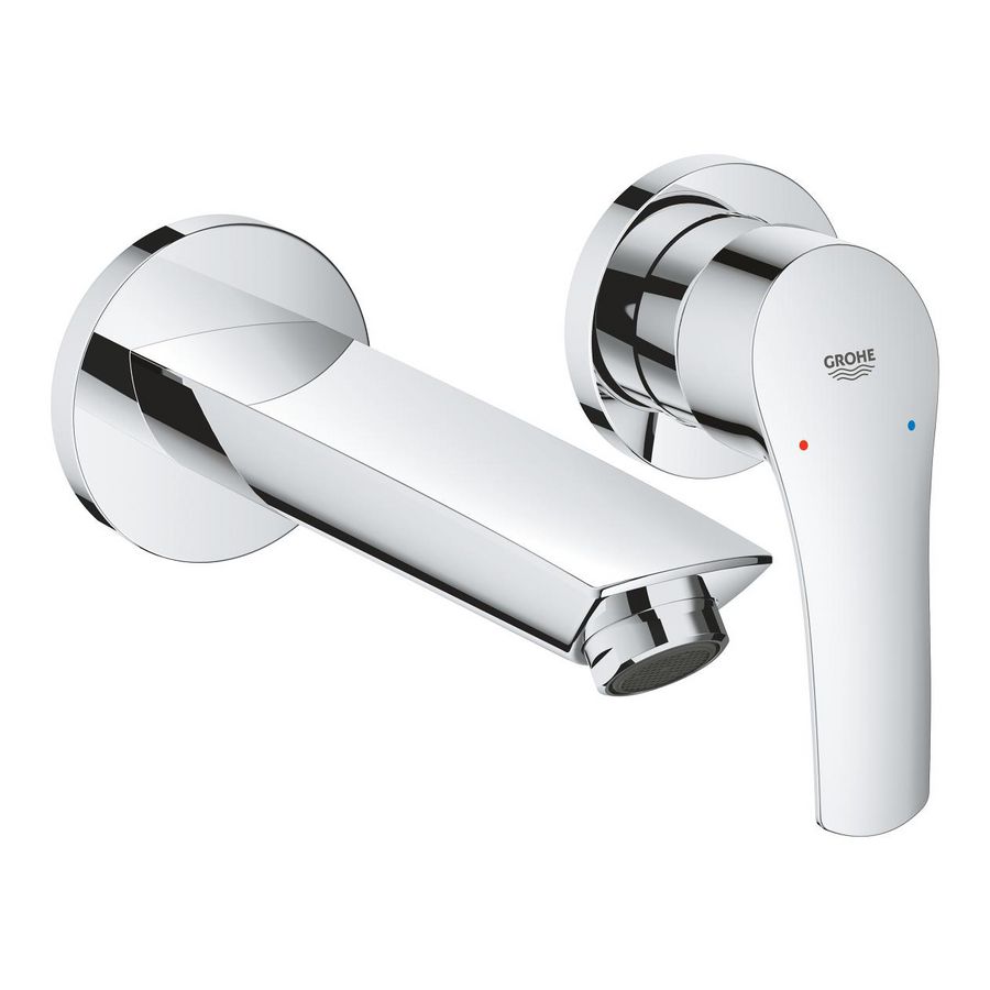 Eurosmart inbouw wastafelmengkraan S-size 2-gats afbouwset uitloop 171mm chroom (prof)