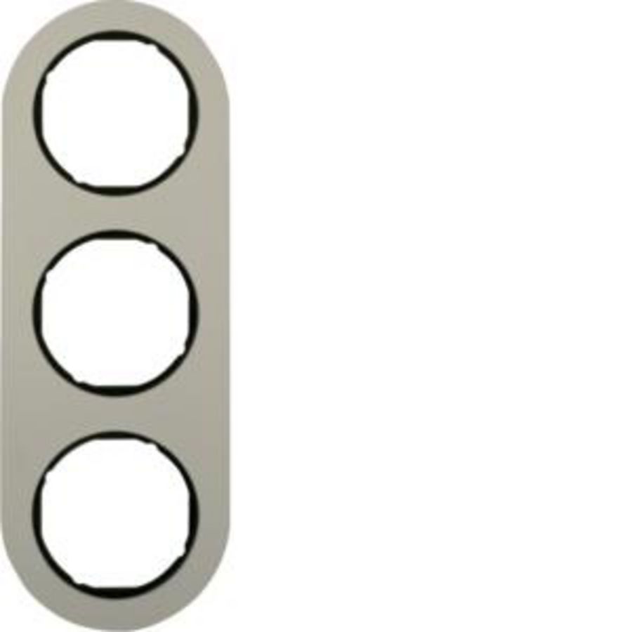 Afdekraam 3-v berker R.Classic aluminium/zwart