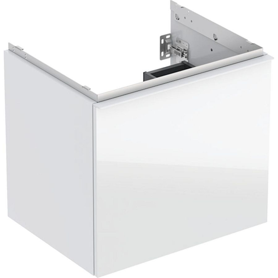 Wastafelonderkast Acanto 1 lade 1 binnenlade B60 Wit glas