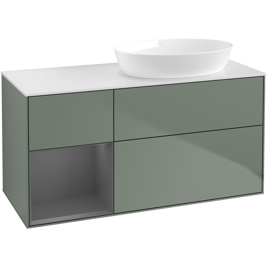 Wastafelonderkast Finion 1200x603x501mm Olive Matt Lacquer FA41GKGM