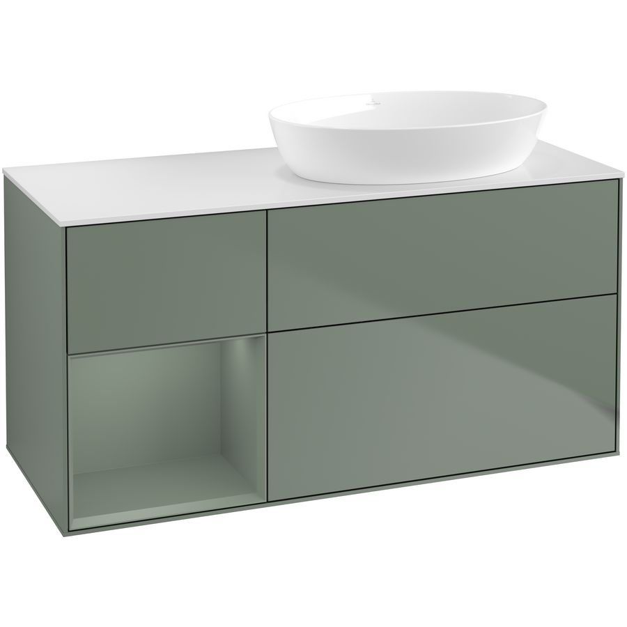 Wastafelonderkast Finion 1200x603x501mm Olive Matt Lacquer FA41GMGM
