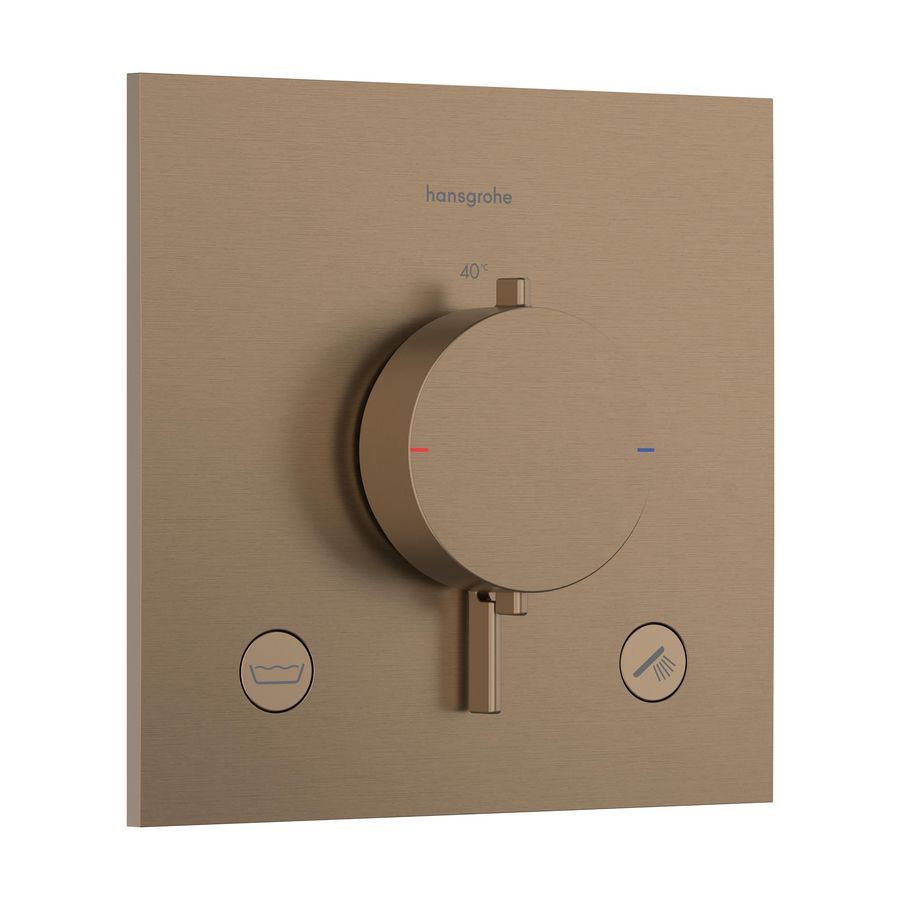 Inbouwthermostaat 2F+zekerheid. EN1717 Ecostat Comfort E Brushed Bronze