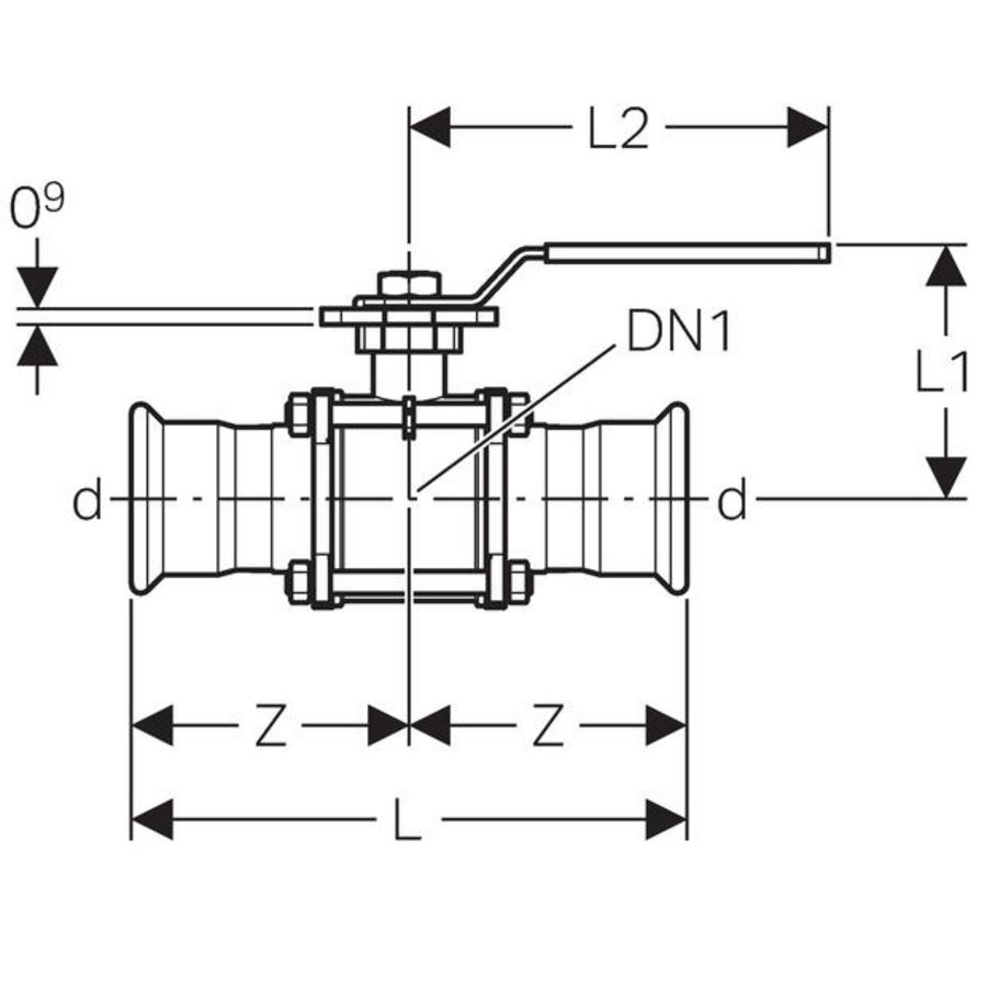 Kogelkraan geflensd MAPRESS RVS 76,1mm 2x pers