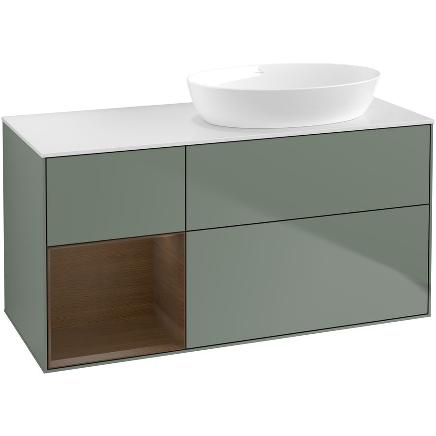 Wastafelonderkast Finion 1200x603x501mm Olive Matt Lacquer FA41GNGM