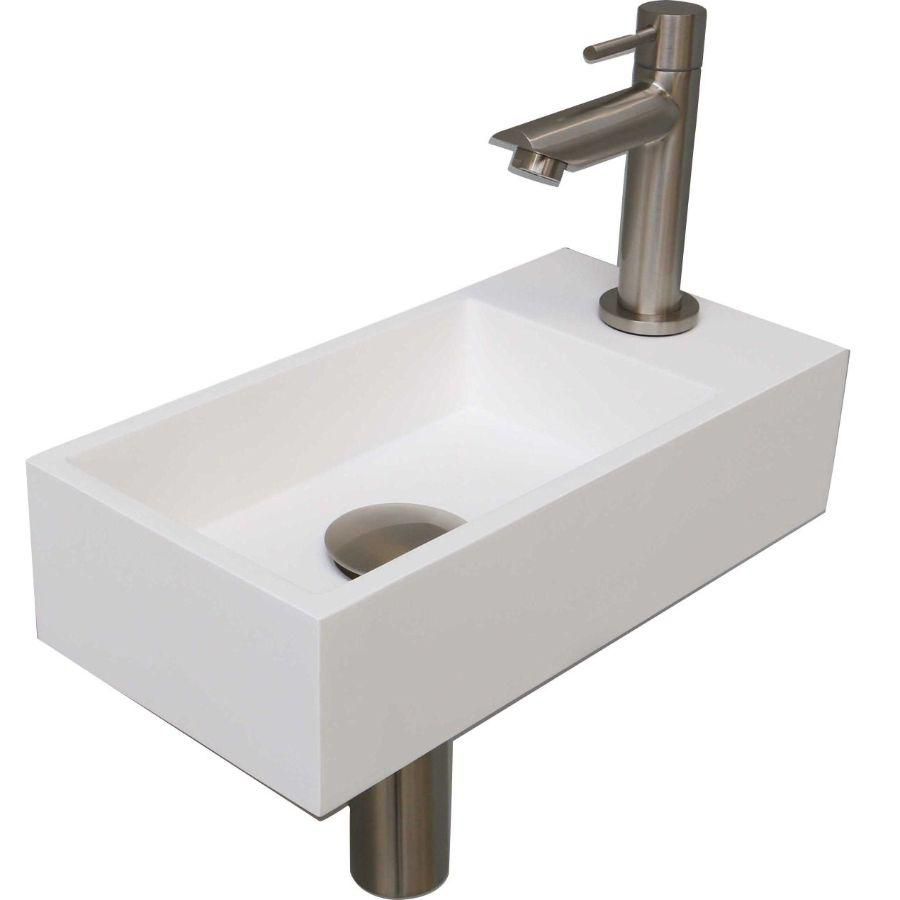 INK Versus Pack Polystone re Mat wit/brushed nickel 36x18