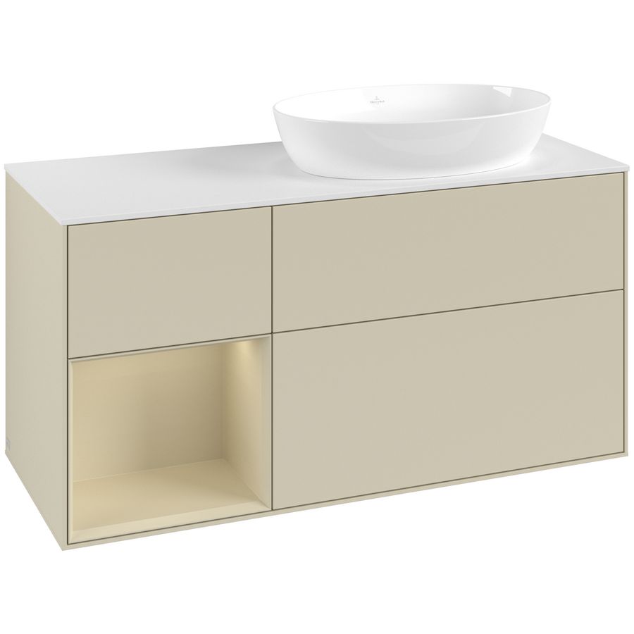 Wastafelonderkast Finion 1200x603x501mm S.Grey Matt Lacquer GA41HJHJ