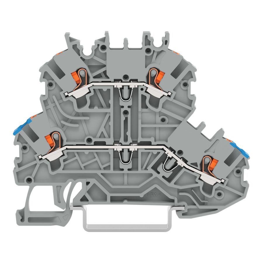2-etageklem Met drukknop Rijg-/rijgklem grijs VVE=50