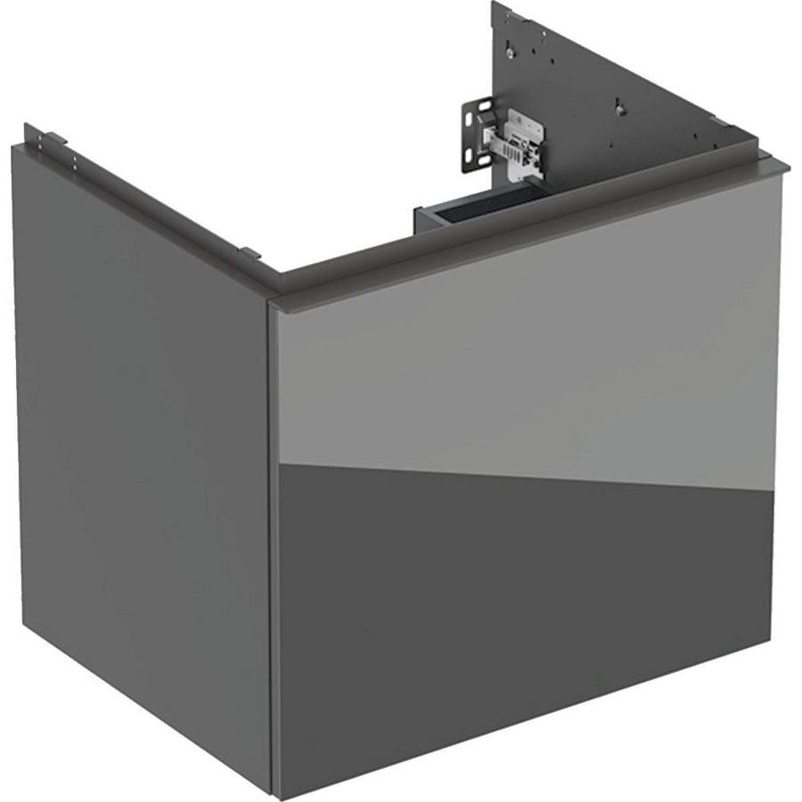 Wastafelonderkast Acanto 1 lade 1 binnenlade B60 Lava Glas